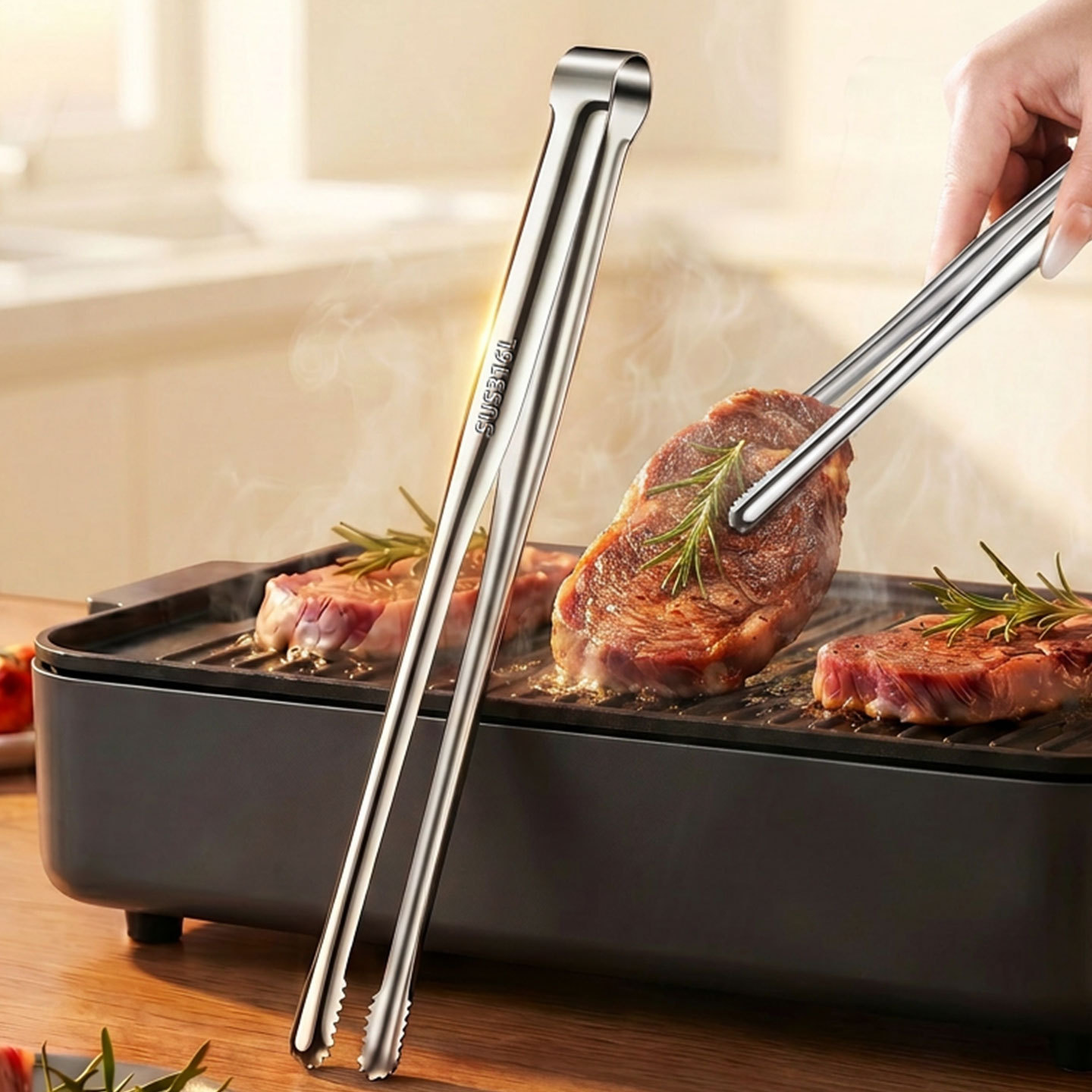Grill Tongs Meat Culinary Nipp - Outdoor Hunting Kitchen 评论和价格