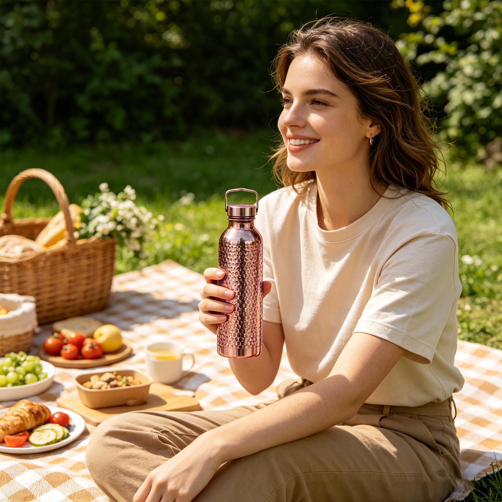 Pure Copper Water Bottle 800ml - Outdoor Hunting Kitchen 评论和价格