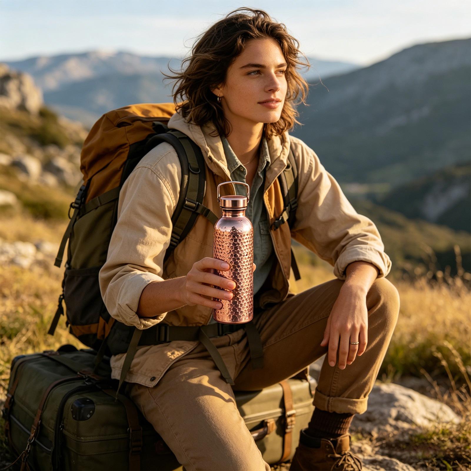 Pure Copper Water Bottle 800ml - Outdoor Hunting Kitchen 评论和价格